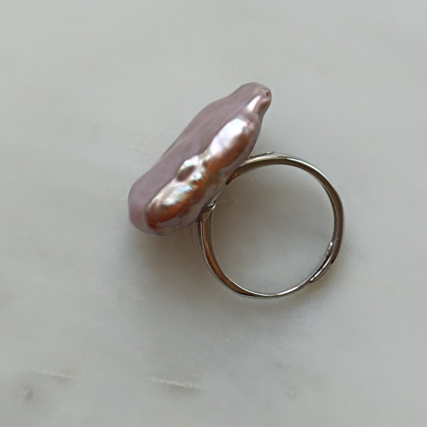 Adjustable Pearl Statement Ring