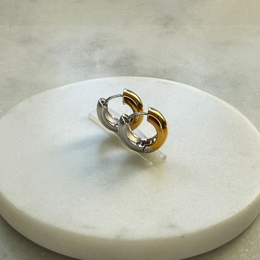 Bicolor Huggie Earrings
