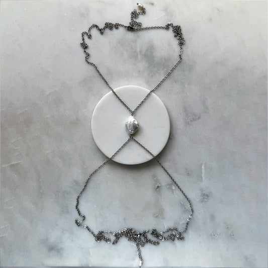 Body Chain With White Pearl Drop
