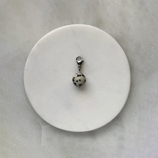 Dalmatian Jasper Silver Carabiner