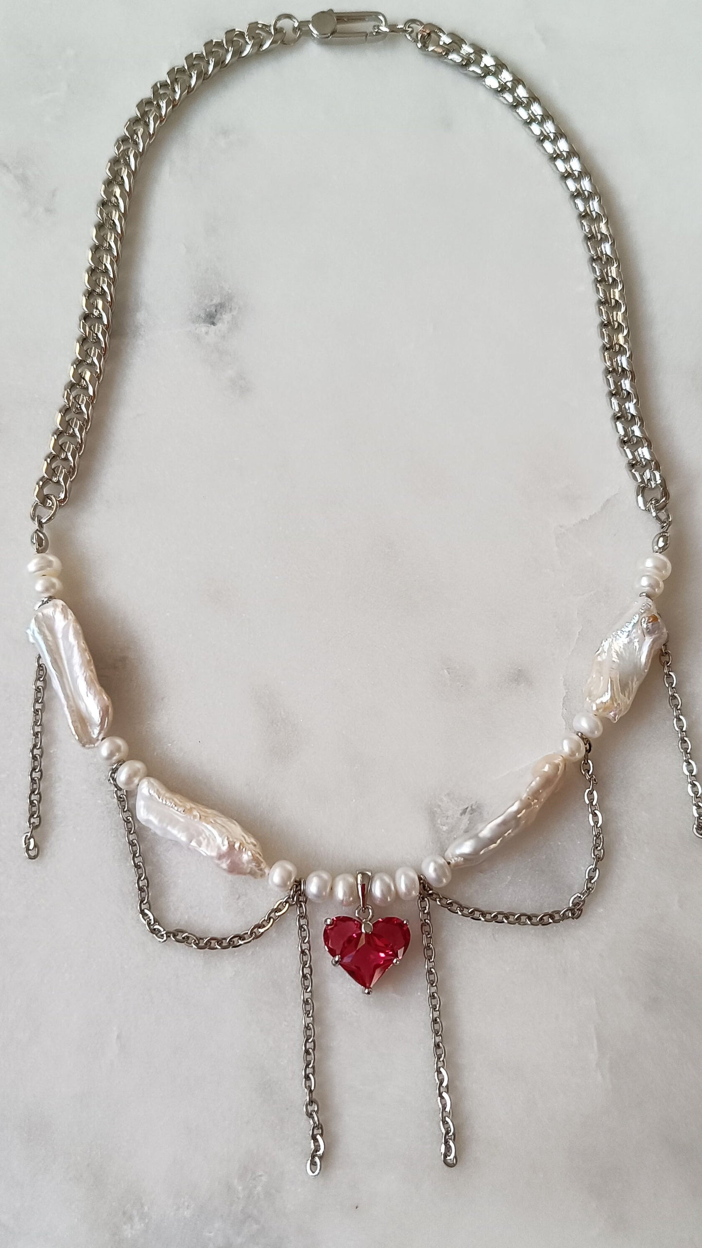 Enchanted Pearl Heart Necklace