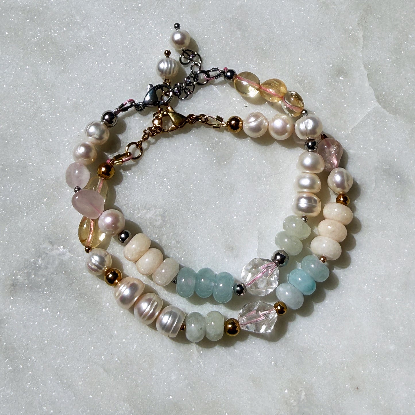 Ethereal Dawn Bracelet With Silver Chain