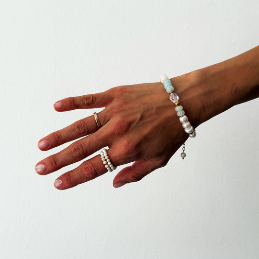 Ethereal Dawn Bracelet With Silver Chain