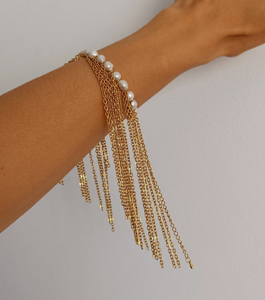 Drizzle Bracelet Gold and White