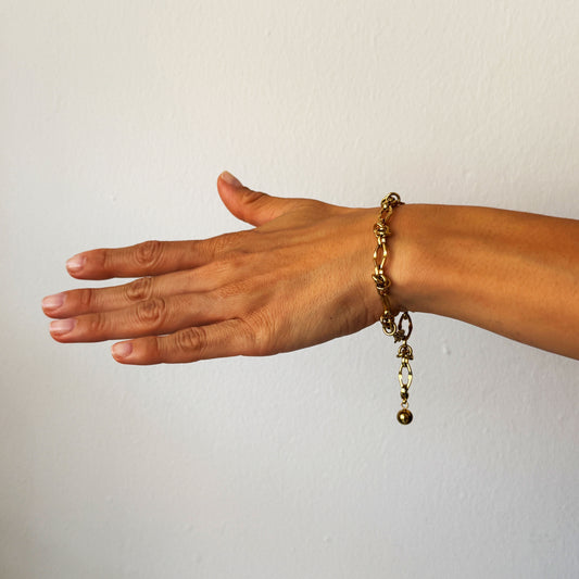 Gold-Plated Sculptural Chain Bracelet