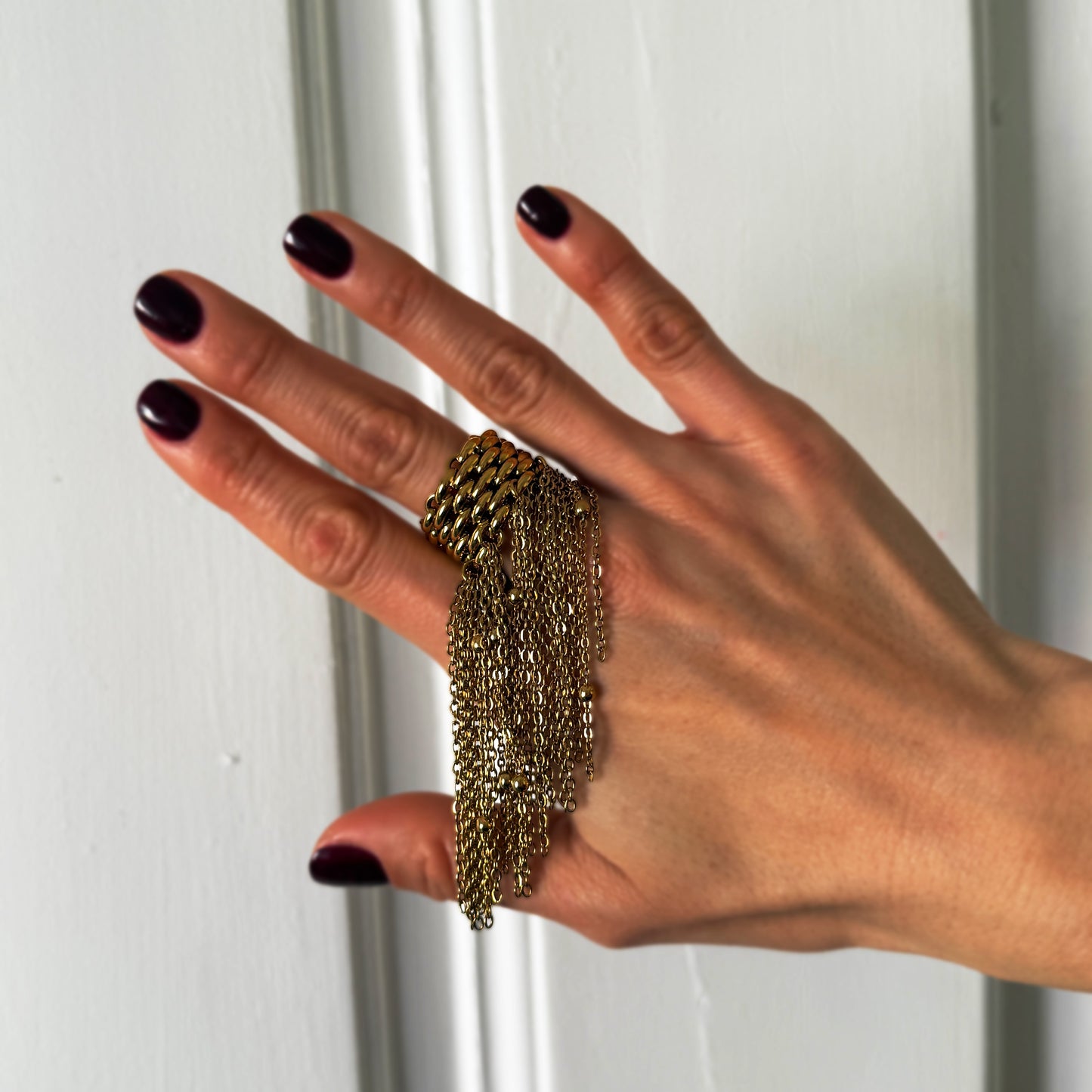 Silver Chainmail Ring With Fringe