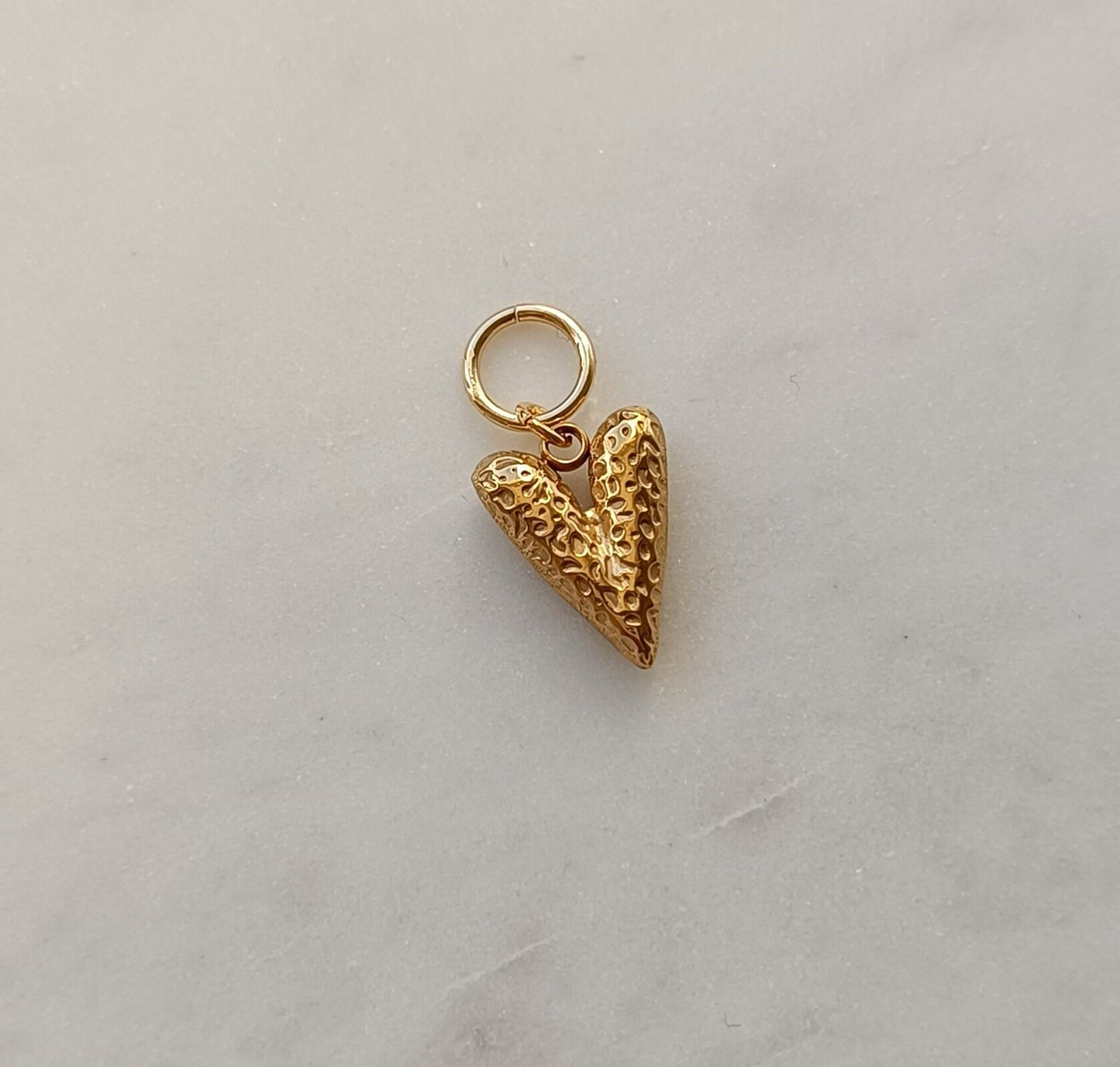 Golden Gilded Heart Charm