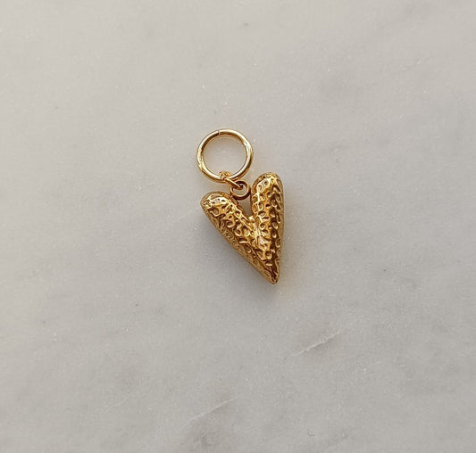 Golden Gilded Heart Charm