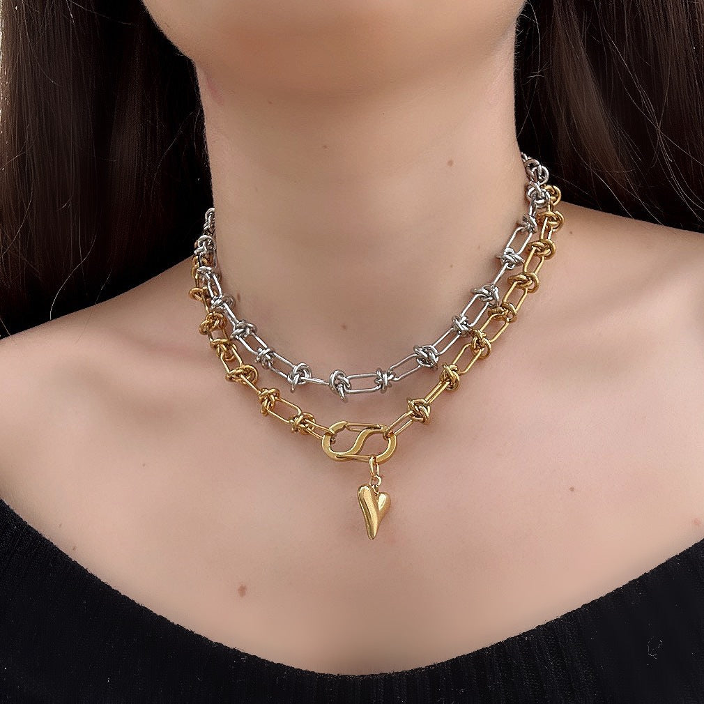 Sleek Nautical Silver Steel Necklace
