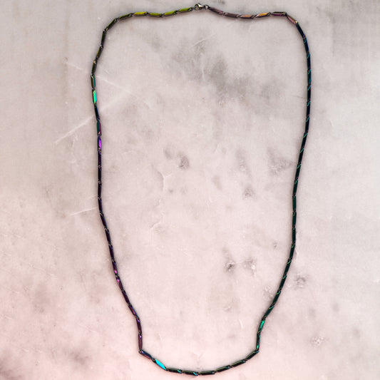 Iridescent Steel Chain Necklace