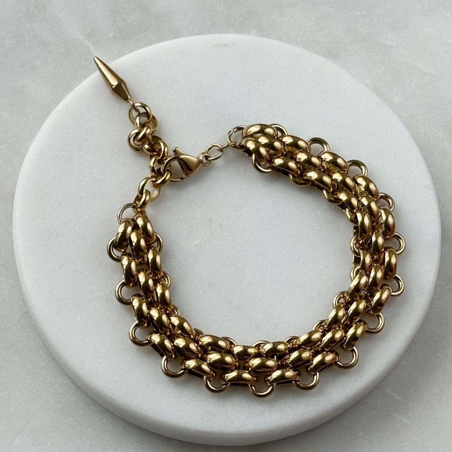 Large Silver Chain Bracelet