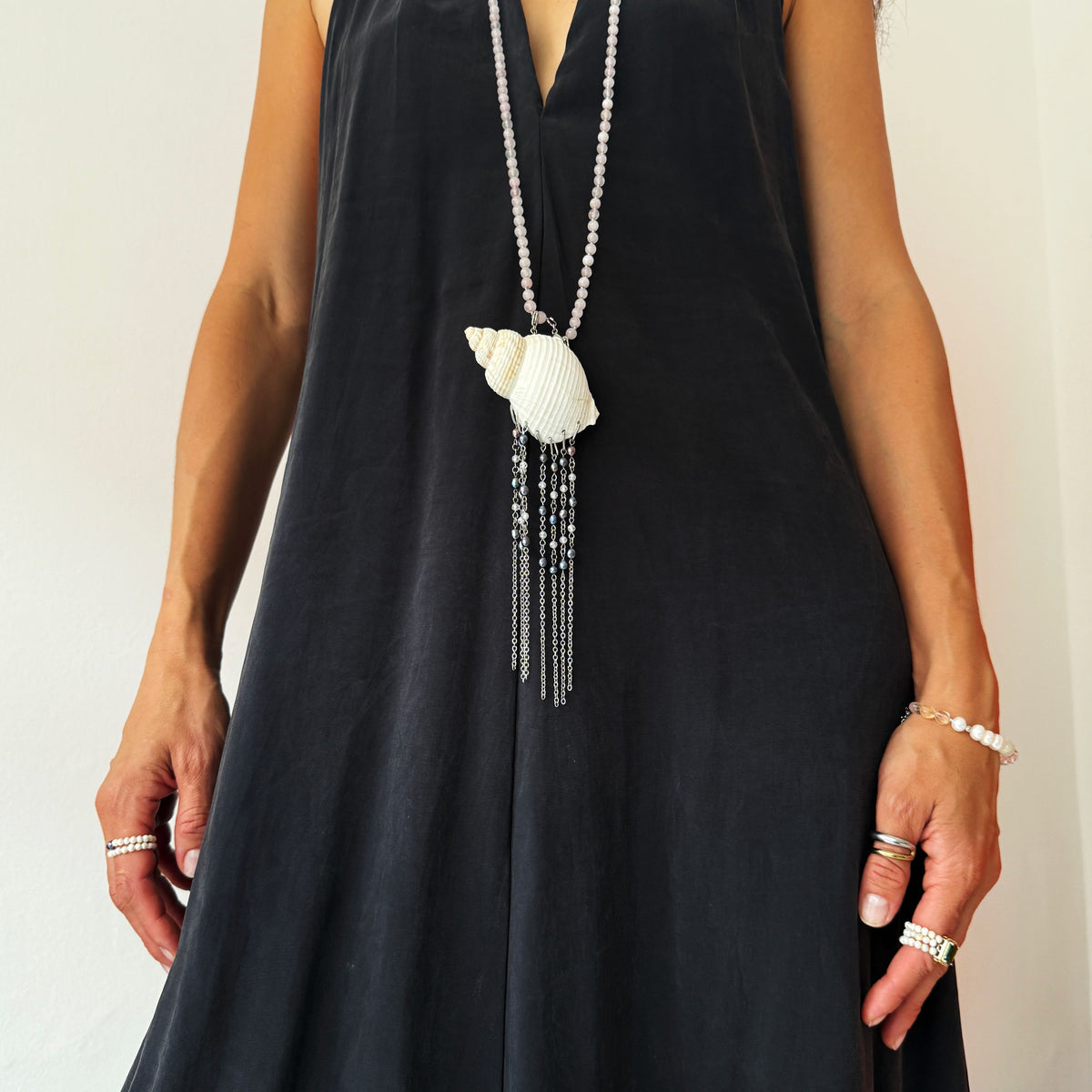 Natural Shell Fringe Pendant