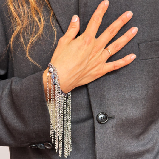 Drizzle Bracelet Silver and White