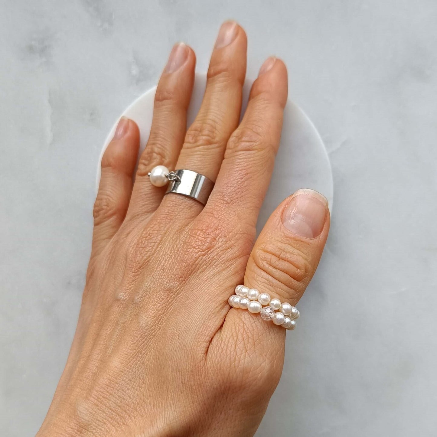 Natural Pearl Stacking Ring