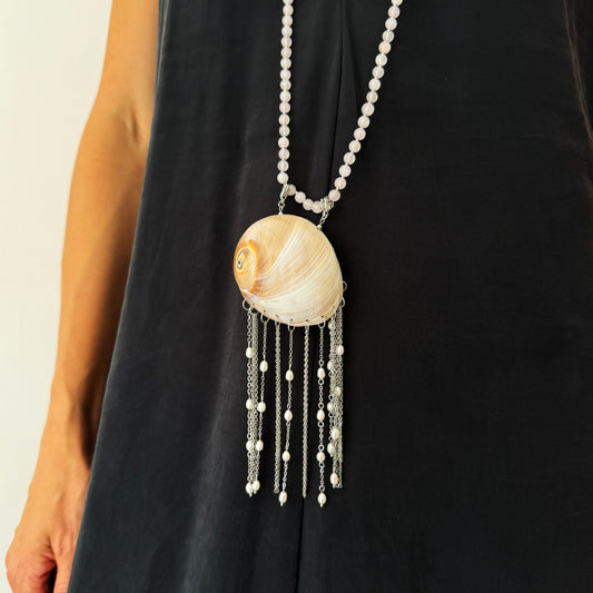 Natural Shell Fringe Pendant