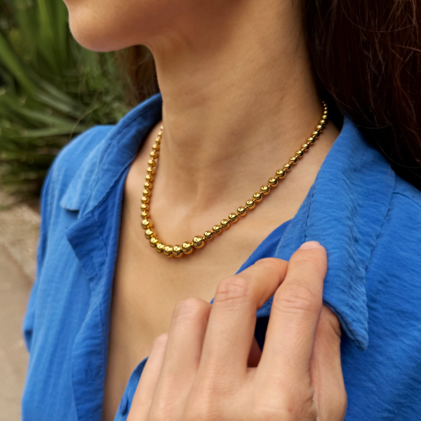 Necklace From Gold Beads