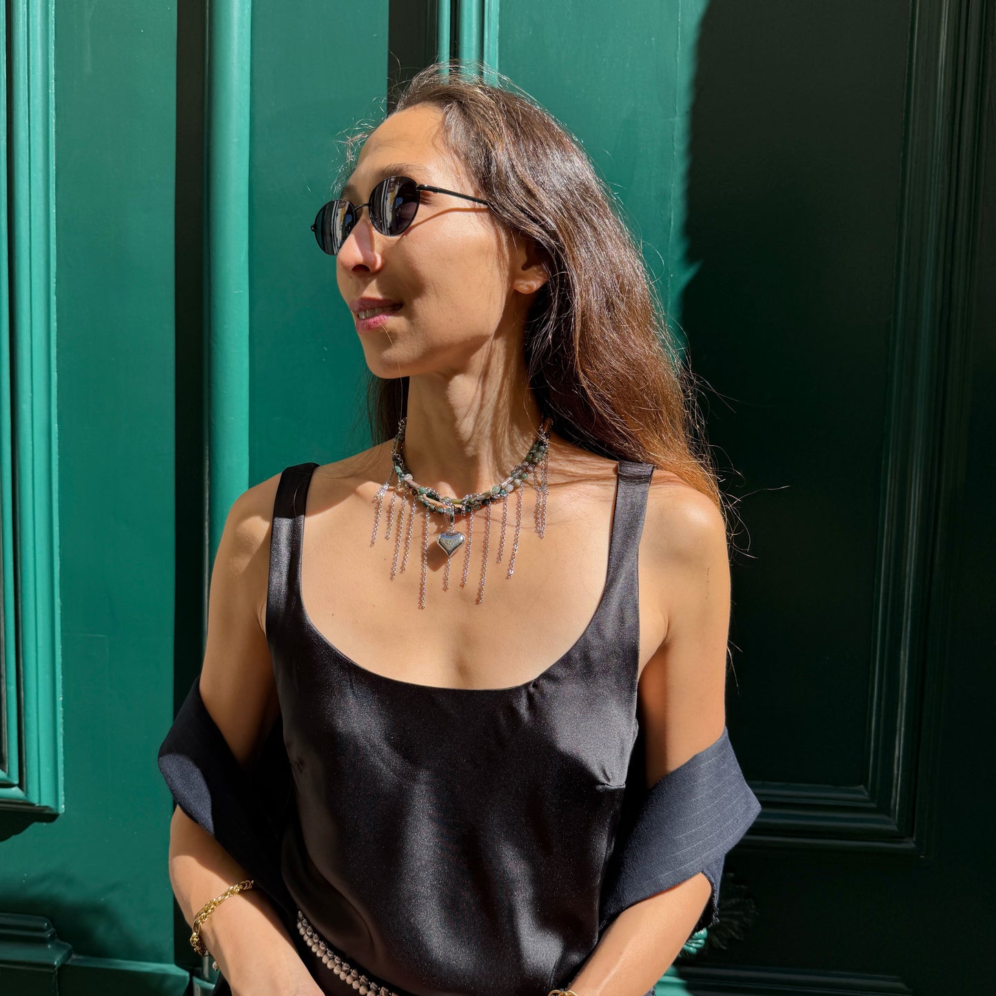 Necklace Indian Agate And Fringe