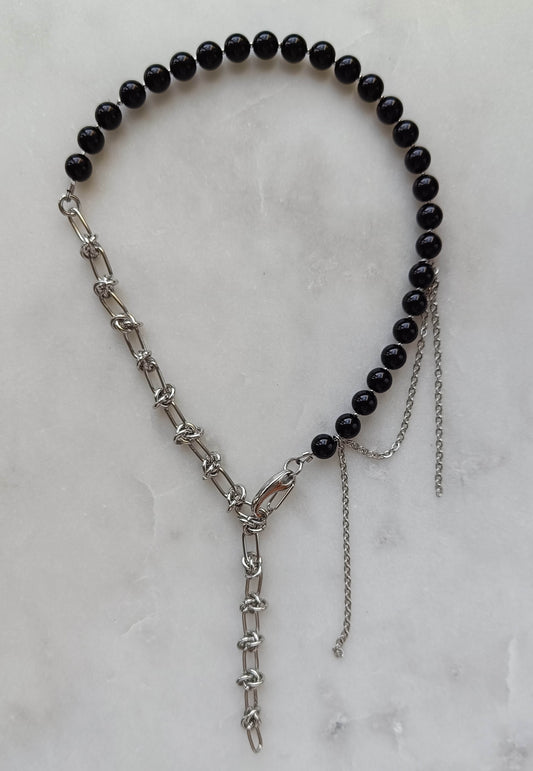 Obsidian Pulse Transformer Necklace