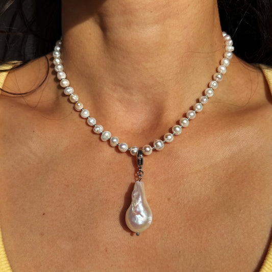 Pearl Choker with Removable Pendant