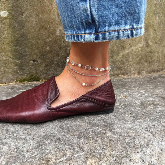 Pearl and Rhinestone Anklet