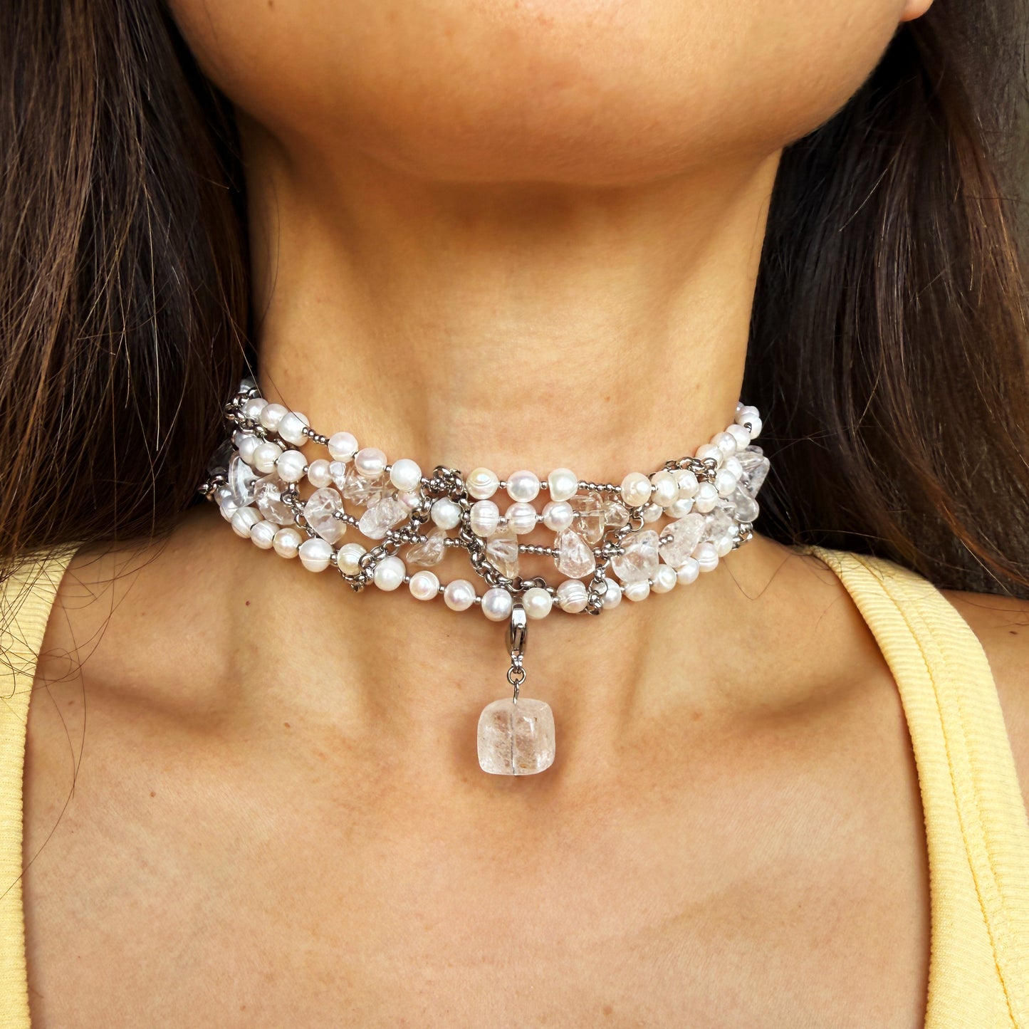 Pearl and Rock Crystal Choker