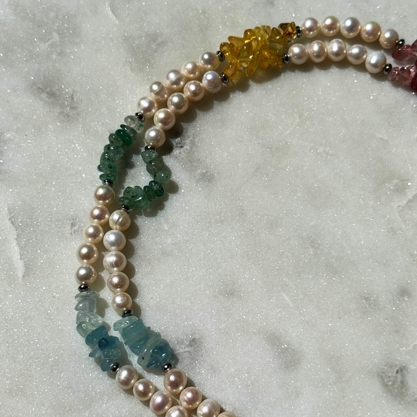 Rainbow Pearl Chakra Necklace