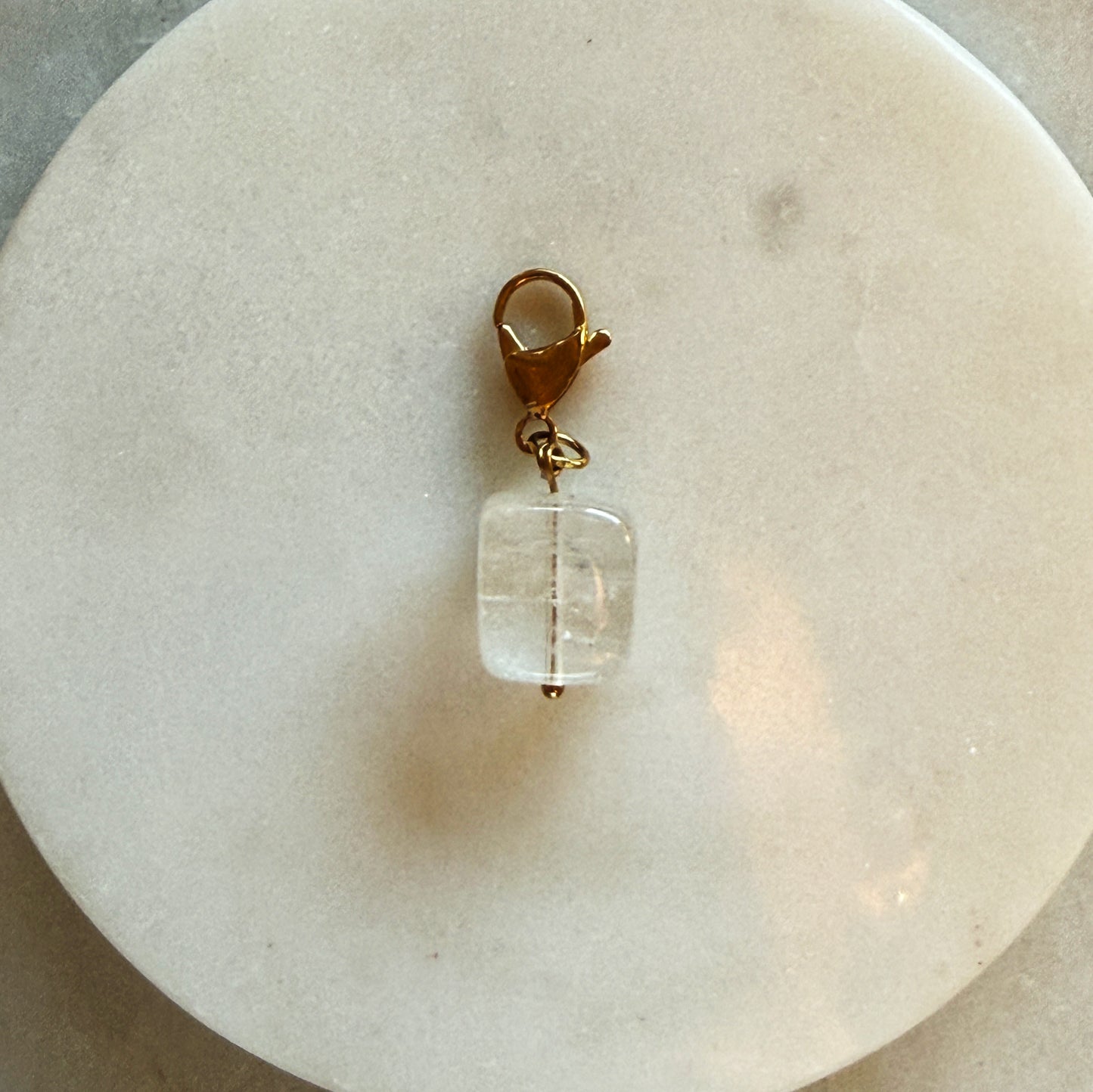 Rock Crystal Cube Pendant Silver
