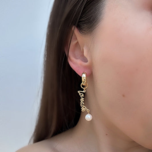 Serene Pearl Script Charm