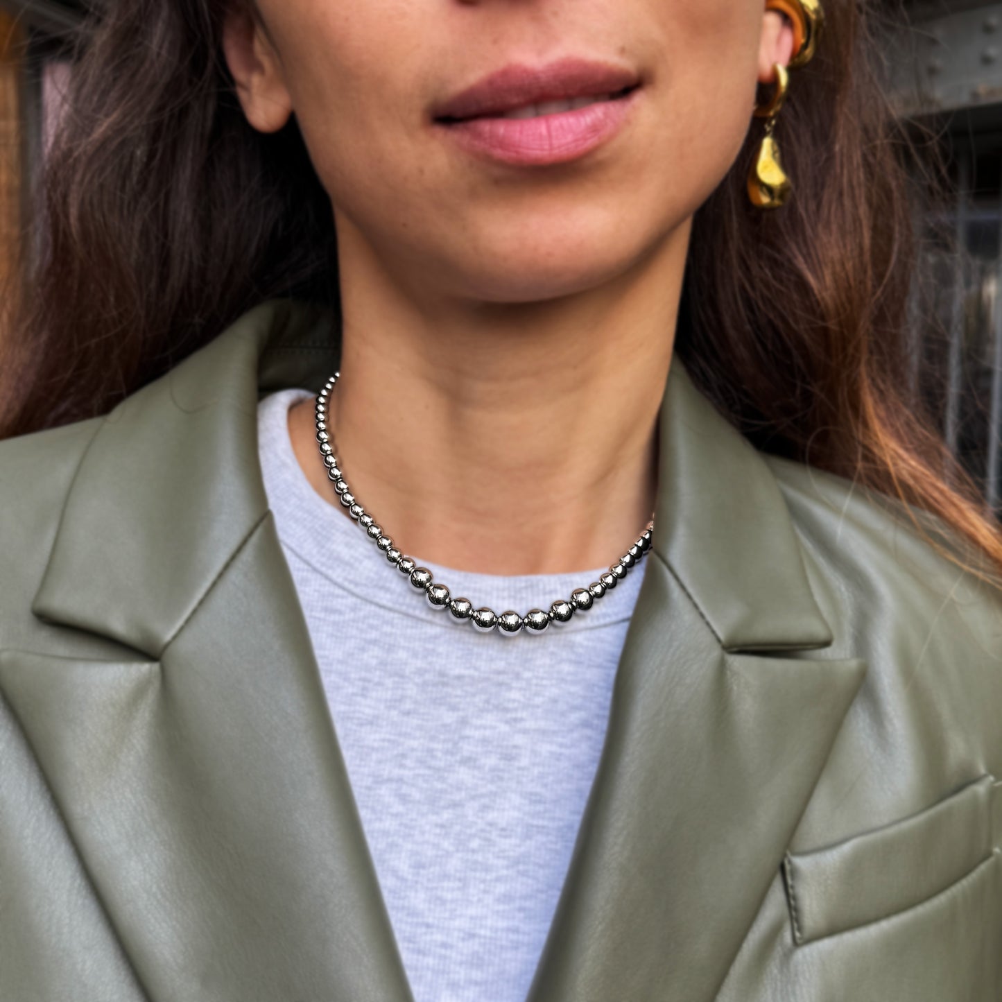 Silver Ball Necklace