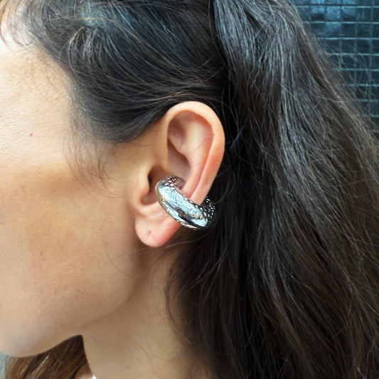 Silver Cuff Donut In Dots