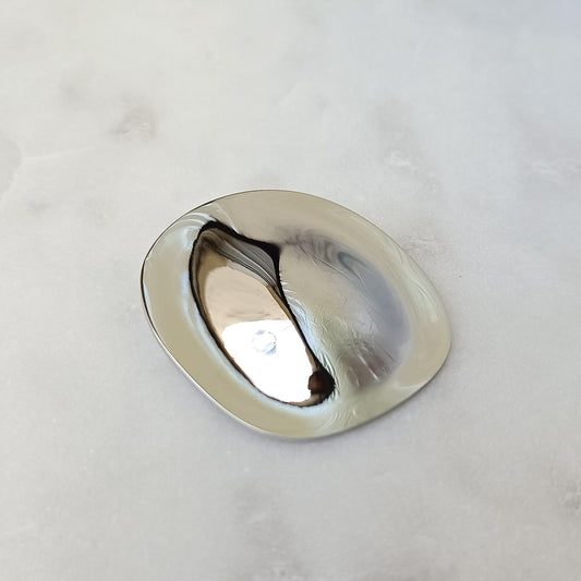 Sleek Steel Brooch Silver