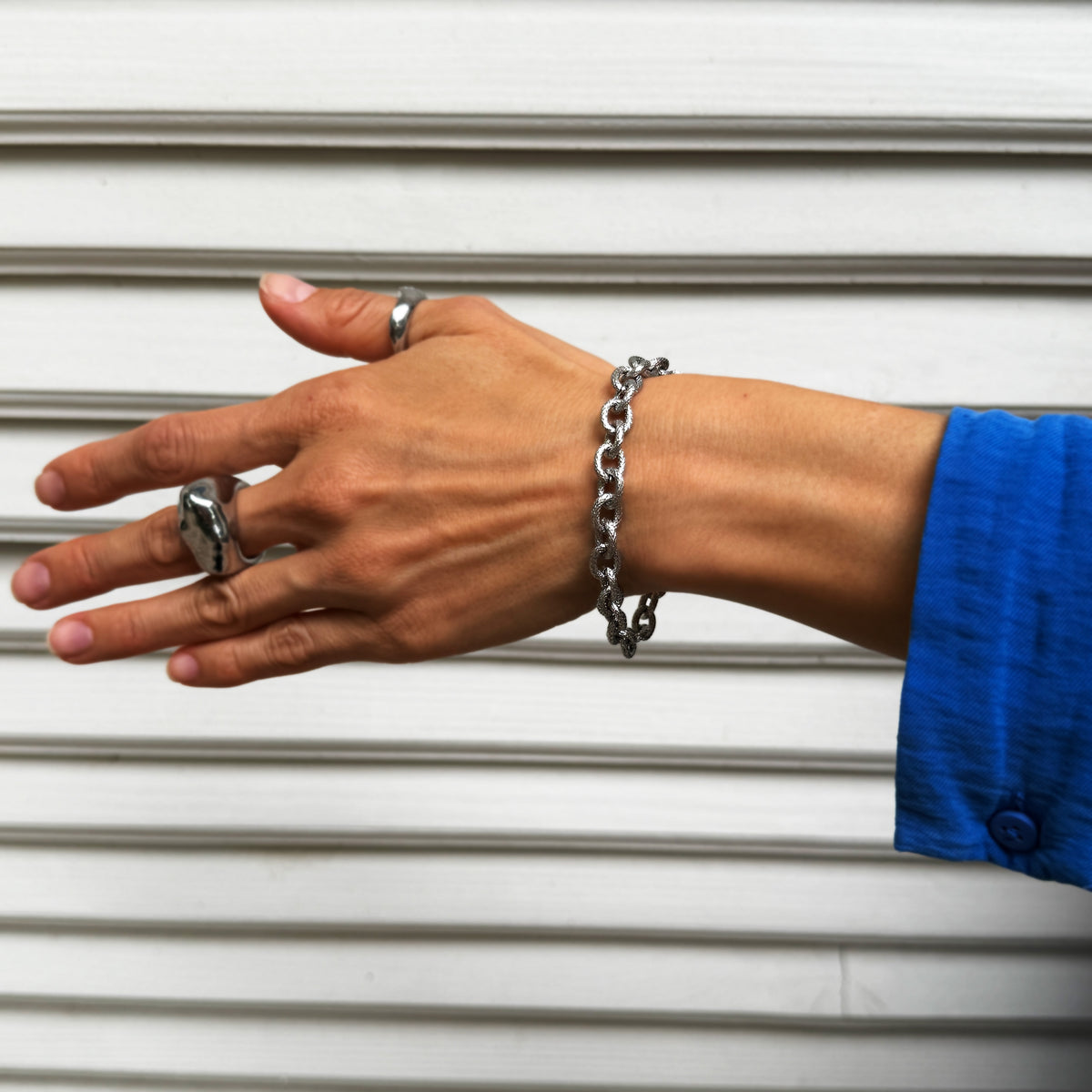Textured Silver Bracelet