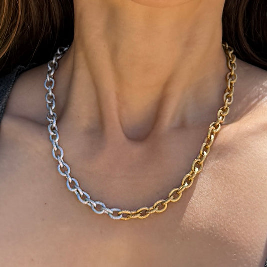 Textured Two-Tone Steel Chain