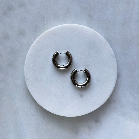 22mm Silver Earrings
