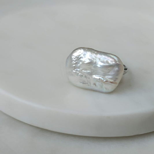 Adjustable Pearl Statement Ring