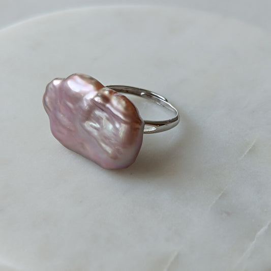 Adjustable Pearl Statement Ring