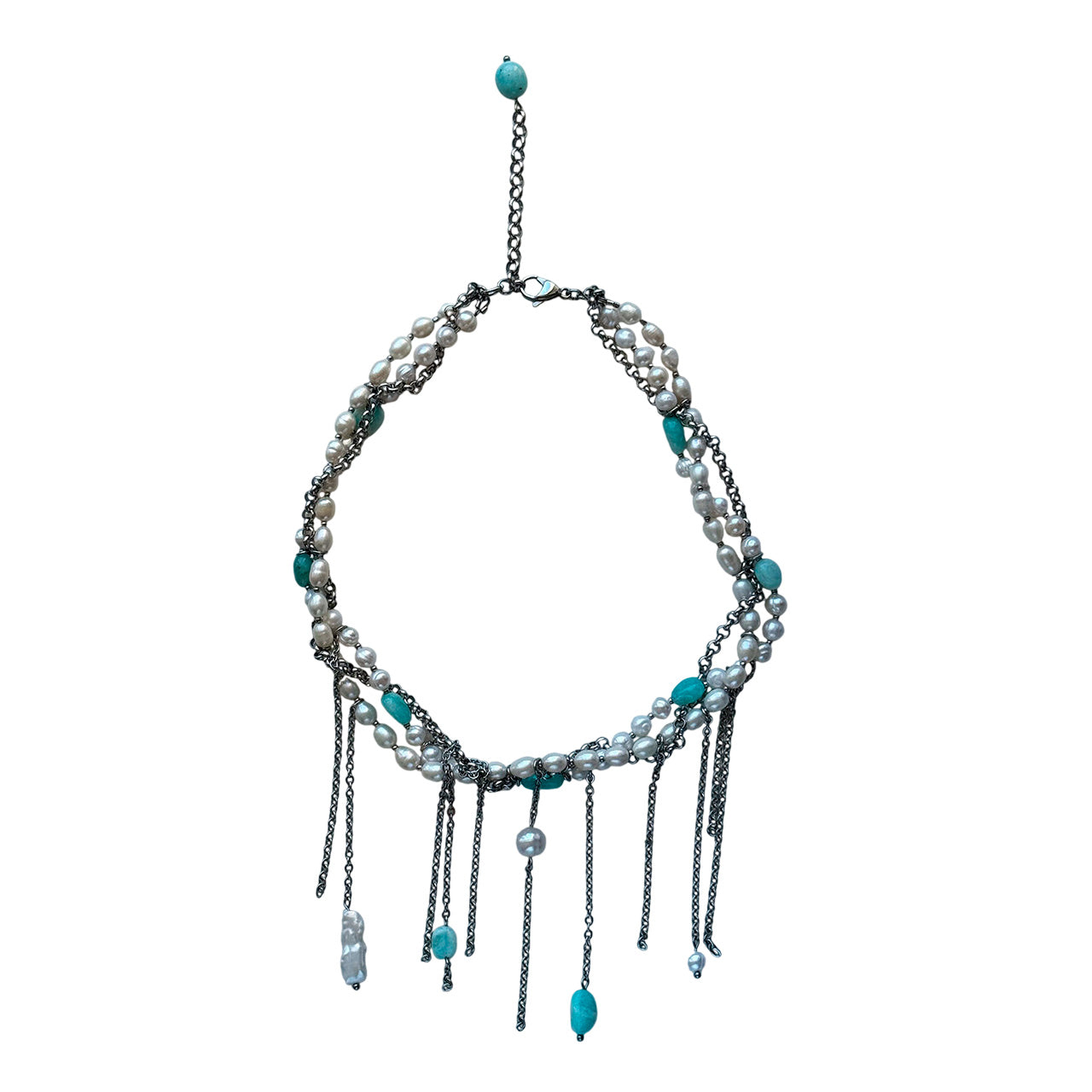 Amazonite Pearl Necklace