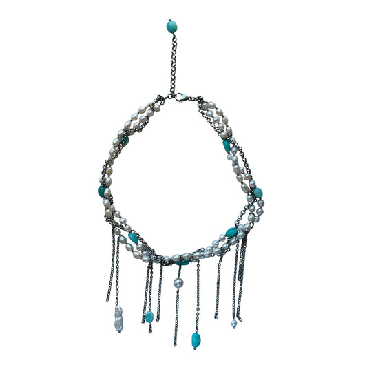 Amazonite Pearl Necklace