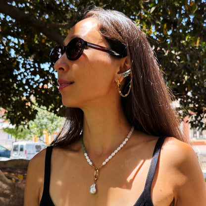 Aventurine Rose Quartz Pearl Necklace
