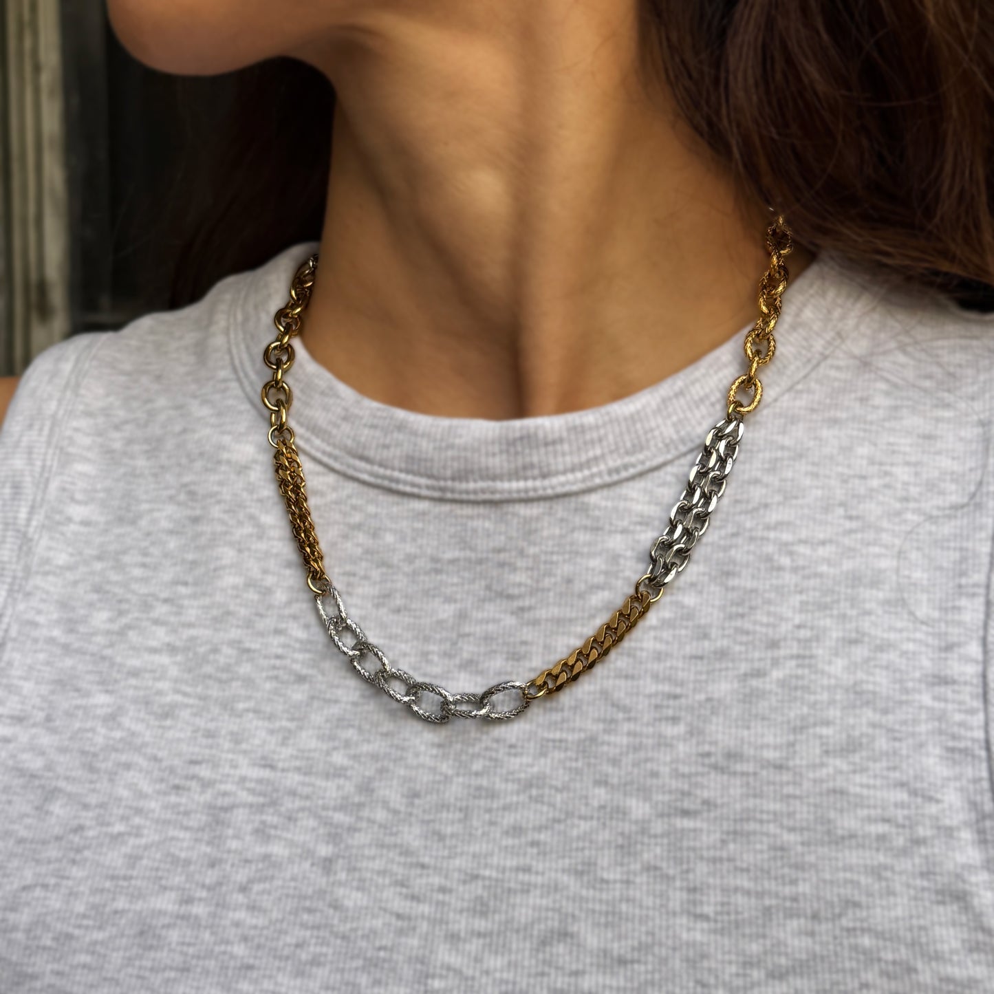 Bicolor Chain Of Different Textures