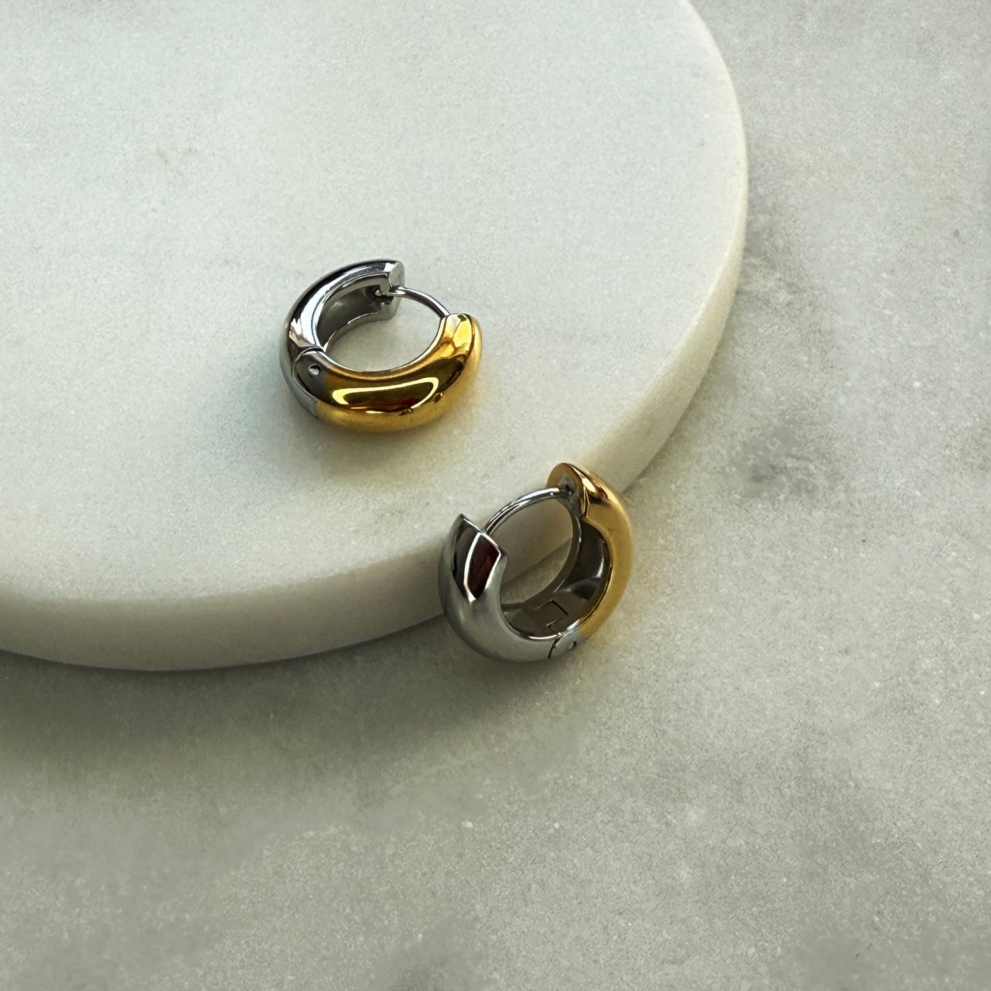 Bicolor Huggie Earrings