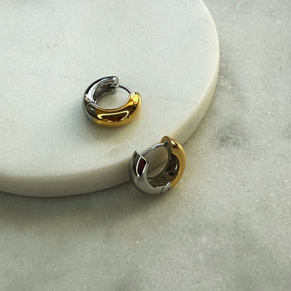 Bicolor Huggie Earrings
