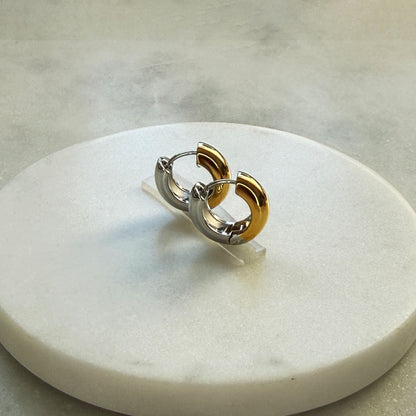 Bicolor Huggie Earrings