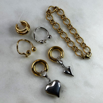 Bicolor set - 2 rings, 2 hearts