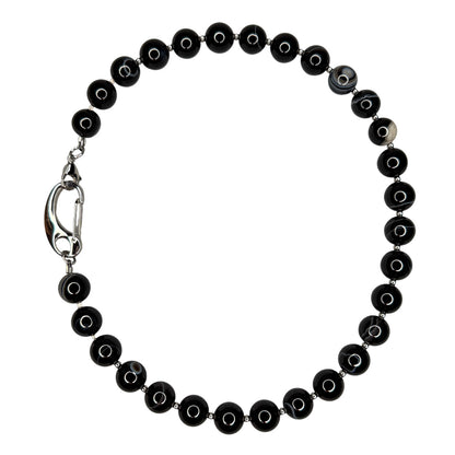 Black Agate Necklace - 16 mm