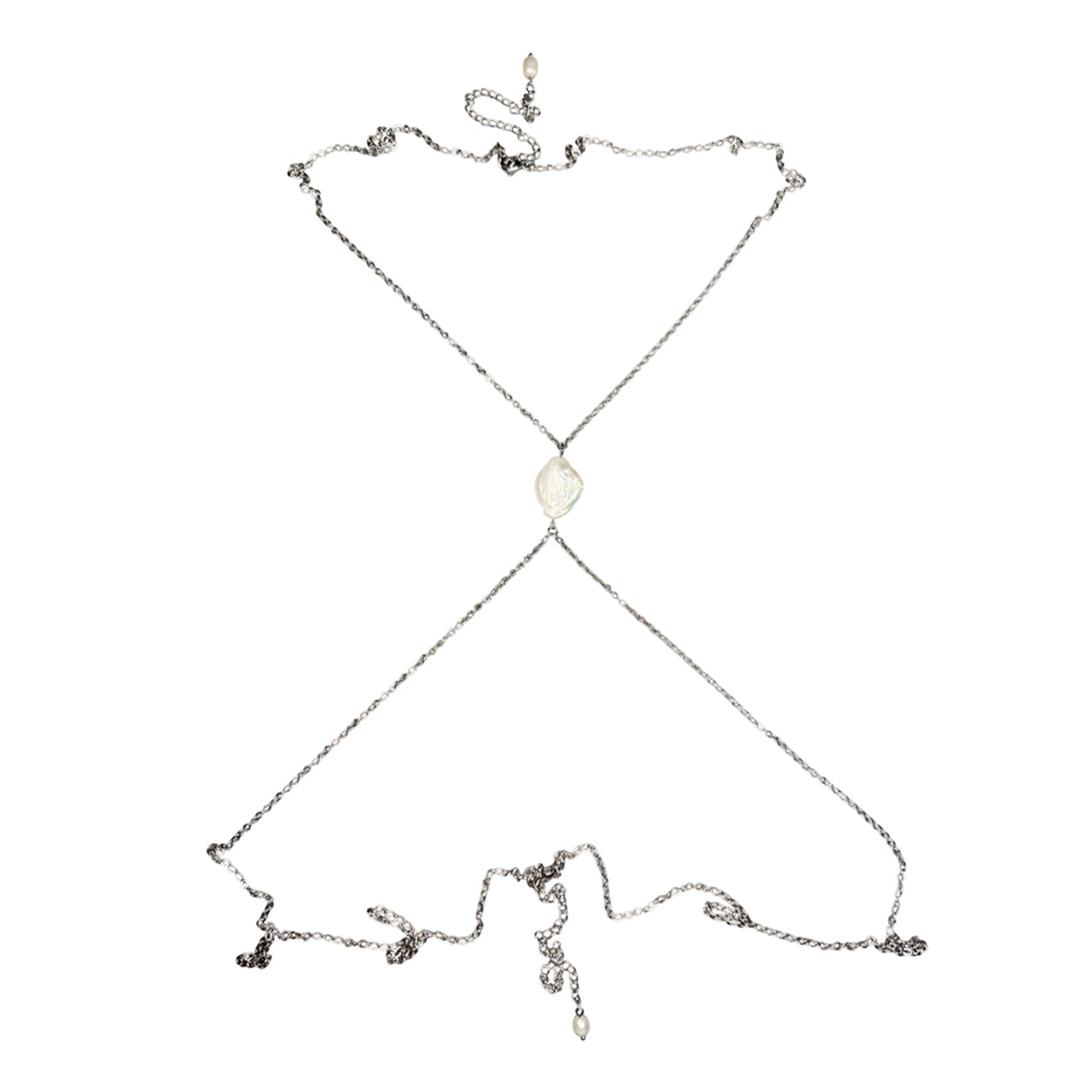 Body Chain With White Pearl Drop