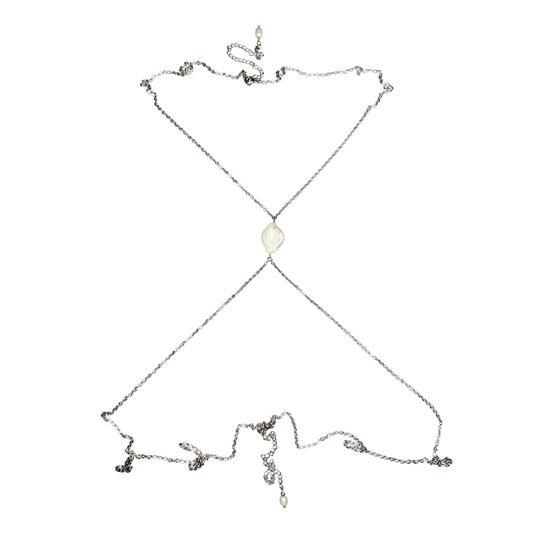 Body Chain With White Pearl Drop