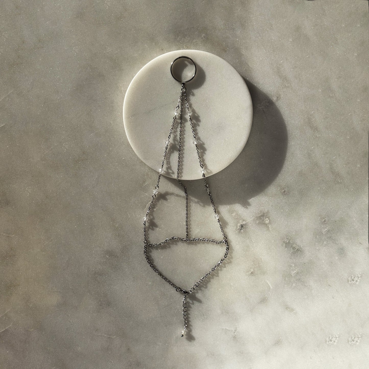 Bracelet On Finger With Cubic Zirconia