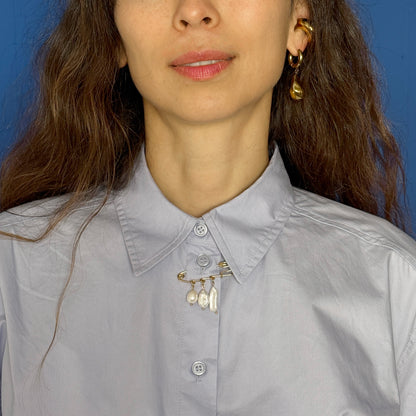 Brooch With Three Pearls