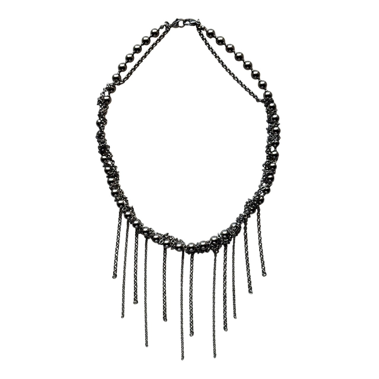 White Pearl Rain Necklace